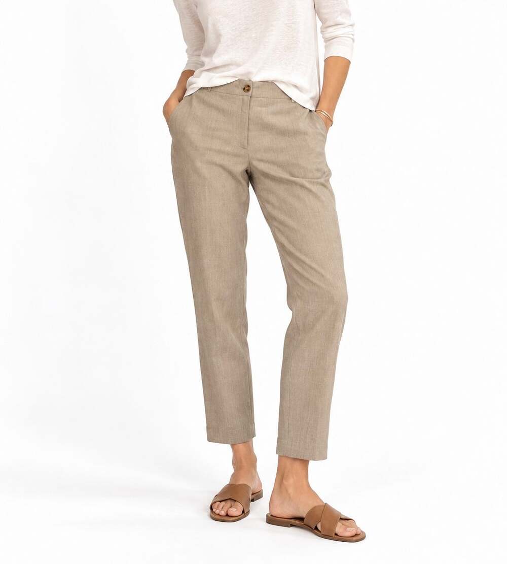 J. Jill Straight Leg Ankle Pant Beige Khaki Petite Size 10P